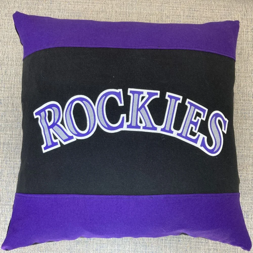 Colorado Rockies MLB baseball Handmade upcycled t shirt Throw pillow cover